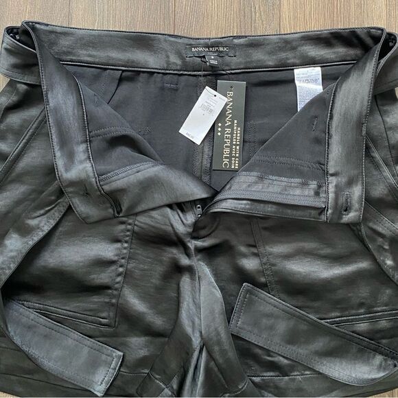 BANANA REPUBLIC Black High Waist Satin Utility Shorts NWT - Picture 8 of 12